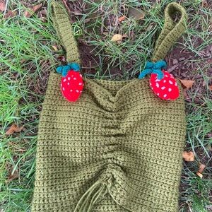 Green Crocheted Fairycore Top // Handmade